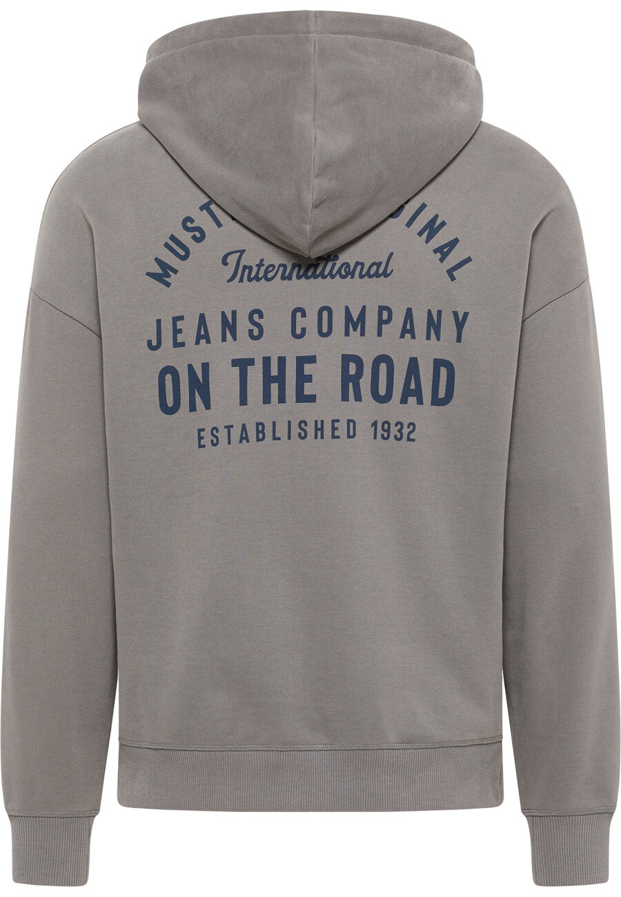 Męska Bluza z Kapturem Mustang Logo Bennet Back Print Charcoal Gray 1014166 4063