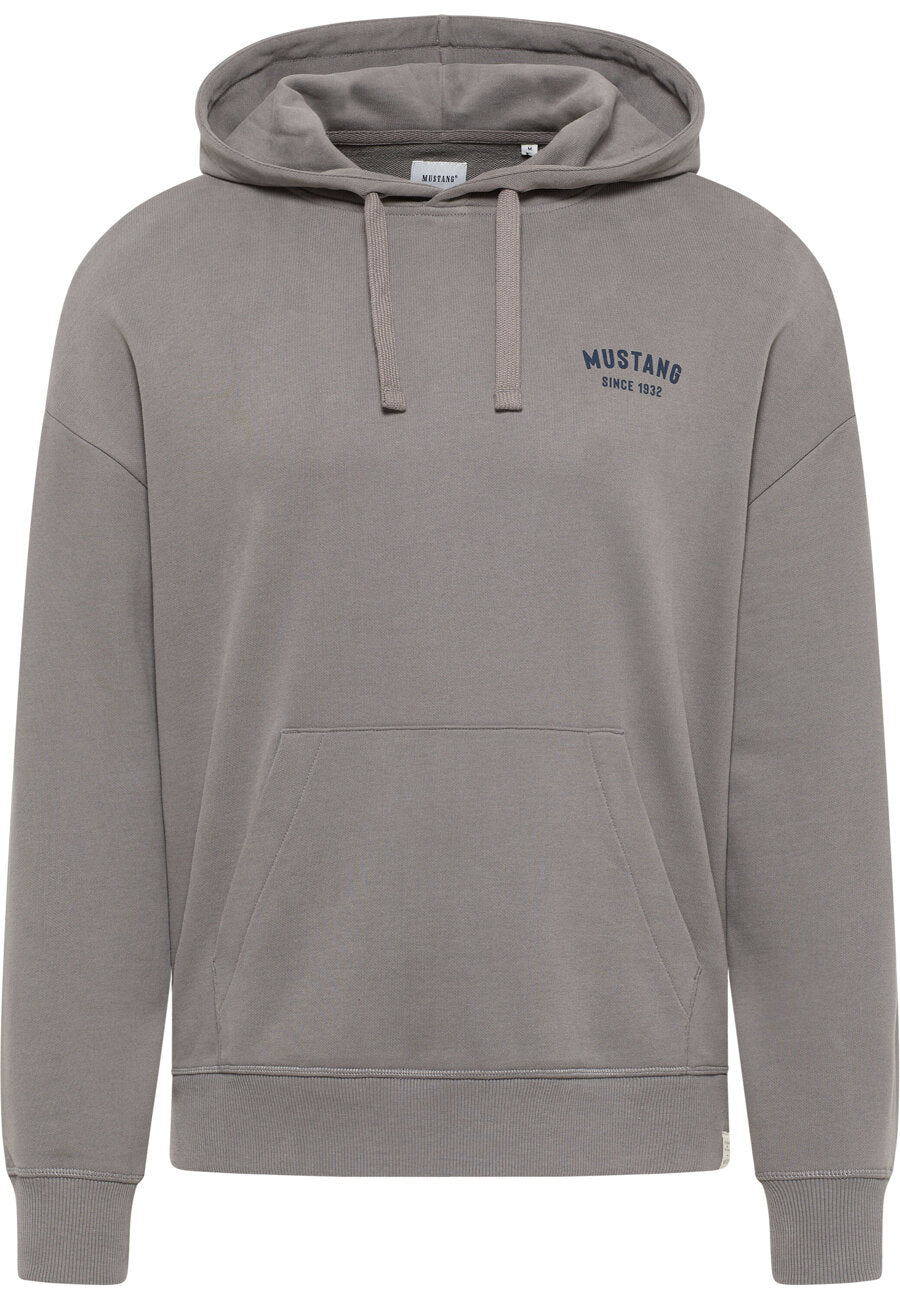 Męska Bluza z Kapturem Mustang Logo Bennet Back Print Charcoal Gray 1014166 4063