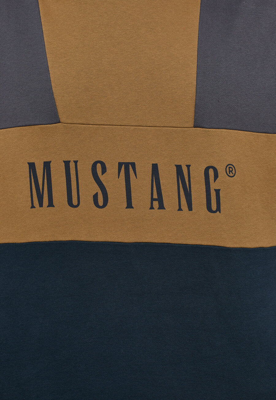 Męska Bluza z Kapturem Mustang Logo Bennet Color Block Carbon 1014506 4135