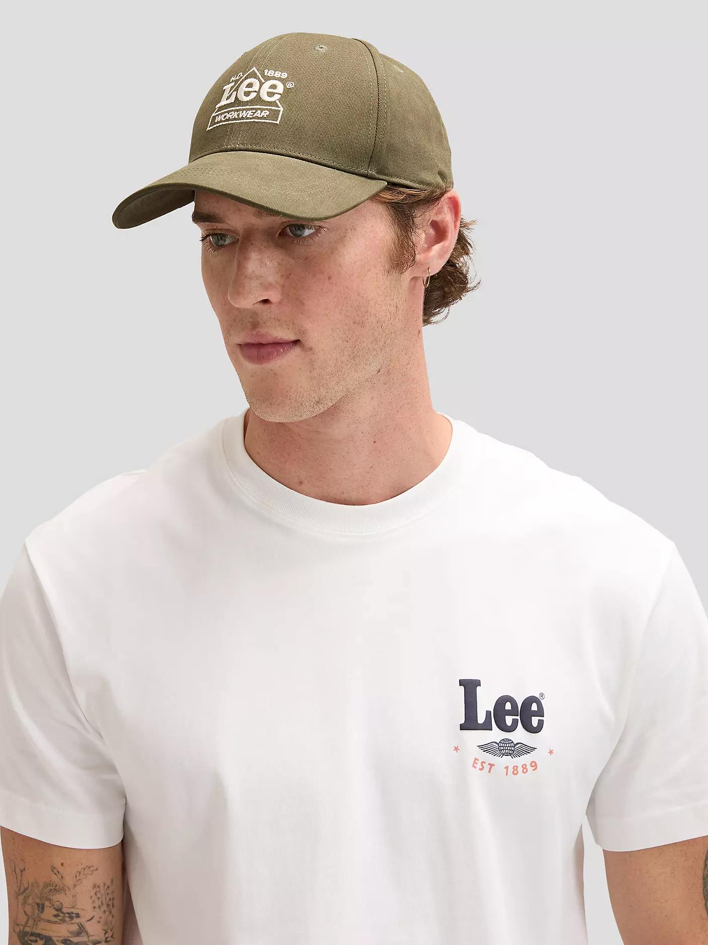 MĘSKA CZAPKA LEE WW EMBROIDERY CAP OAK MOSS 112377729