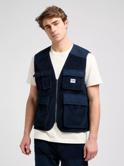 MĘSKA KAMIZELKA LEE MIXED MEDIA WW VEST RIVET NAVY 112371272