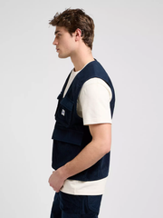 MĘSKA KAMIZELKA LEE MIXED MEDIA WW VEST RIVET NAVY 112371272