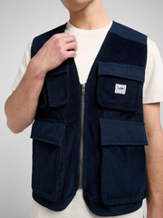 MĘSKA KAMIZELKA LEE MIXED MEDIA WW VEST RIVET NAVY 112371272