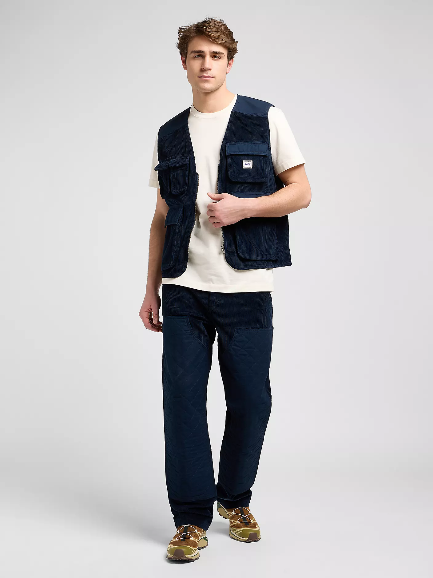 MĘSKA KAMIZELKA LEE MIXED MEDIA WW VEST RIVET NAVY 112371272
