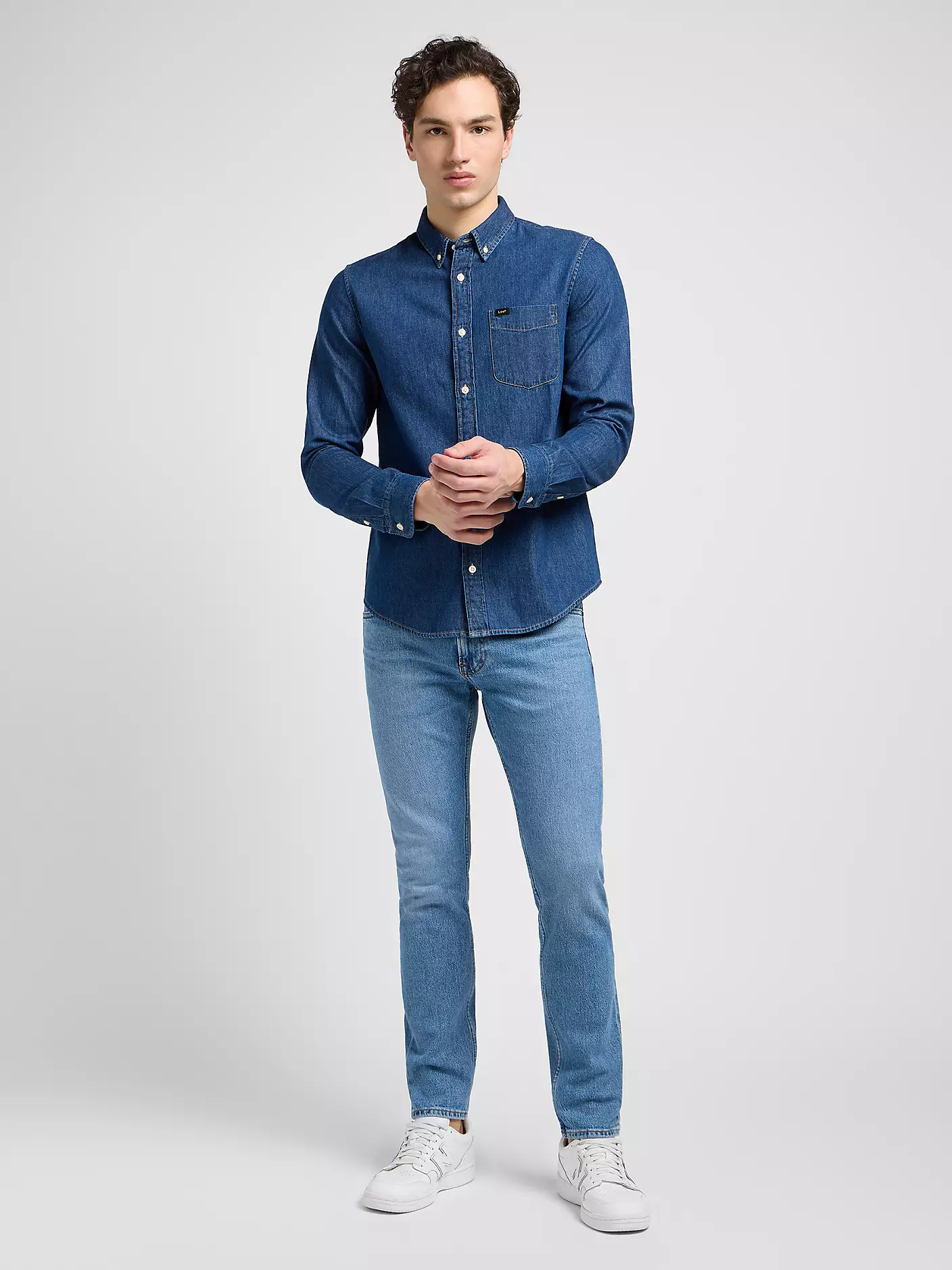 MĘSKA KOSZULA JEANSOWA LEE BUTTON DOWN MID STONE 112330675