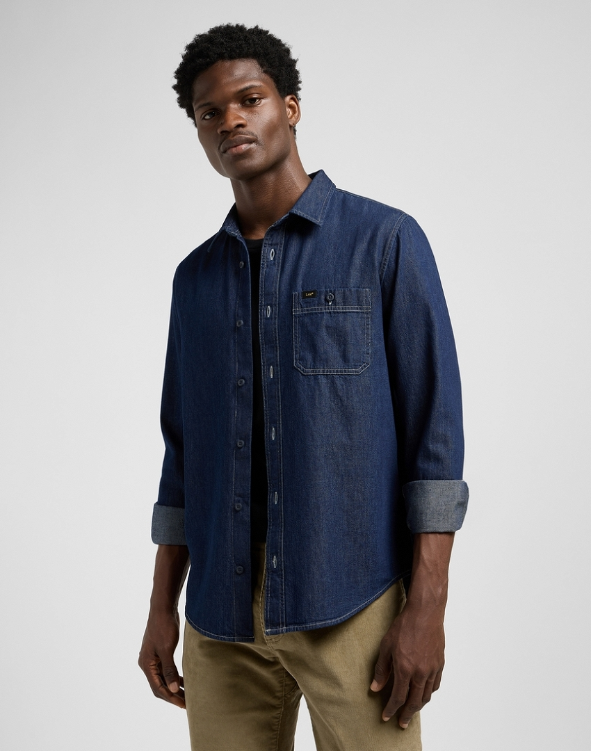MĘSKA KOSZULA JEANSOWA LEE LEESURE SHIRT RINSE 112370457