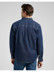 Męska Koszula Jeansowa Lee No Pocket Button Down Blue Ridge 112370477