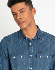 MĘSKA KOSZULA JEANSOWA LEE RIDER SHIRT DIPPED BLUE L851PLLA 112122519