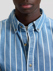 MĘSKA KOSZULA JEANSOWA LEE WORKWEAR BUTTON DOWN DENIM STRIPE 112376596