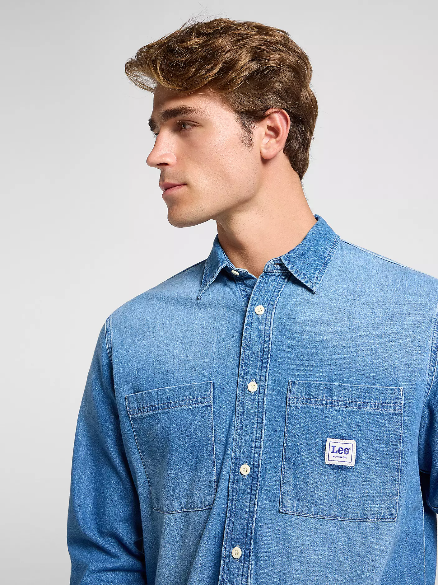 MĘSKA KOSZULA JEANSOWA LEE WORKWEAR SHIRT 2 0 MID DENIM 112364148