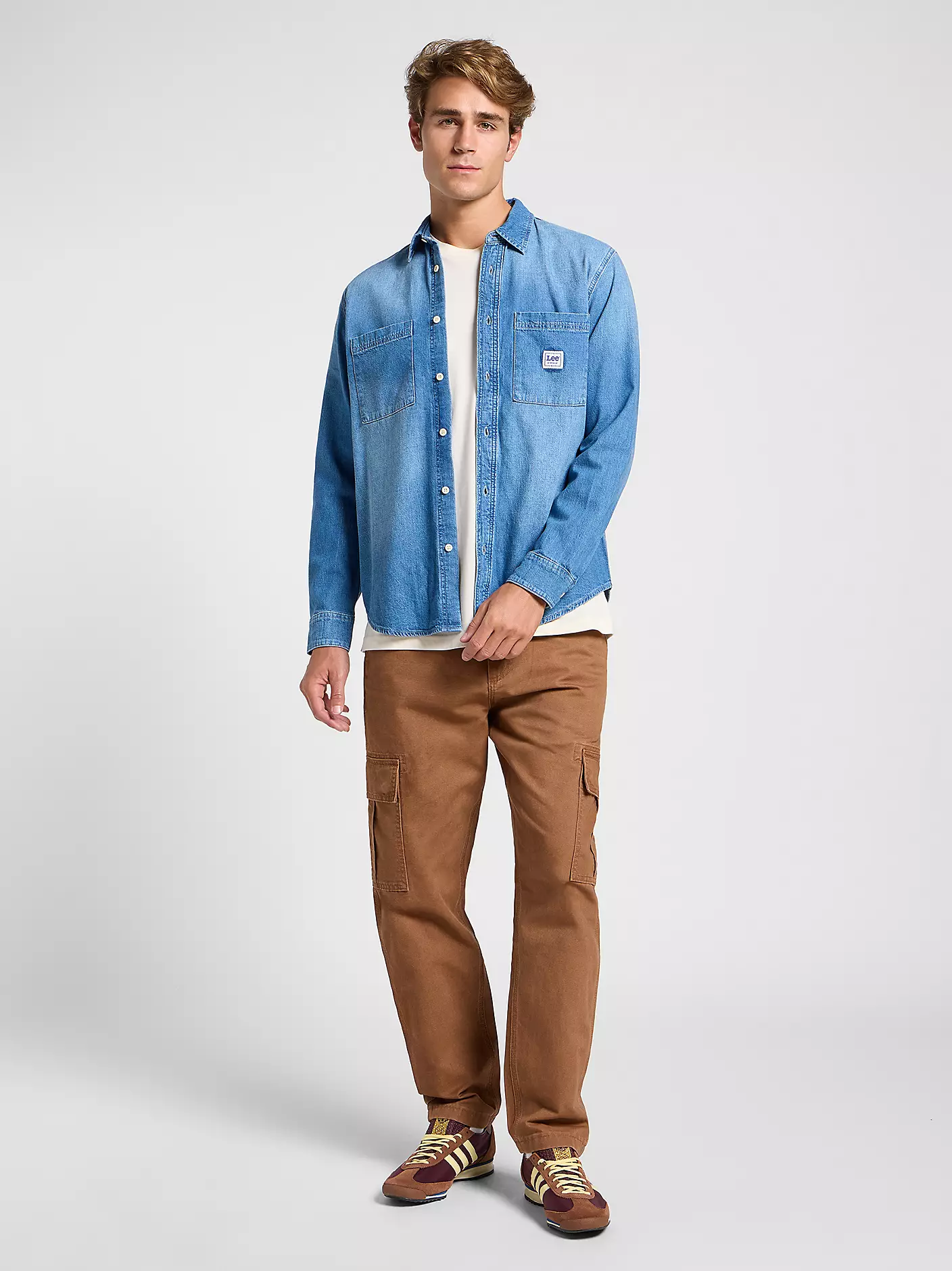 MĘSKA KOSZULA JEANSOWA LEE WORKWEAR SHIRT 2 0 MID DENIM 112364148