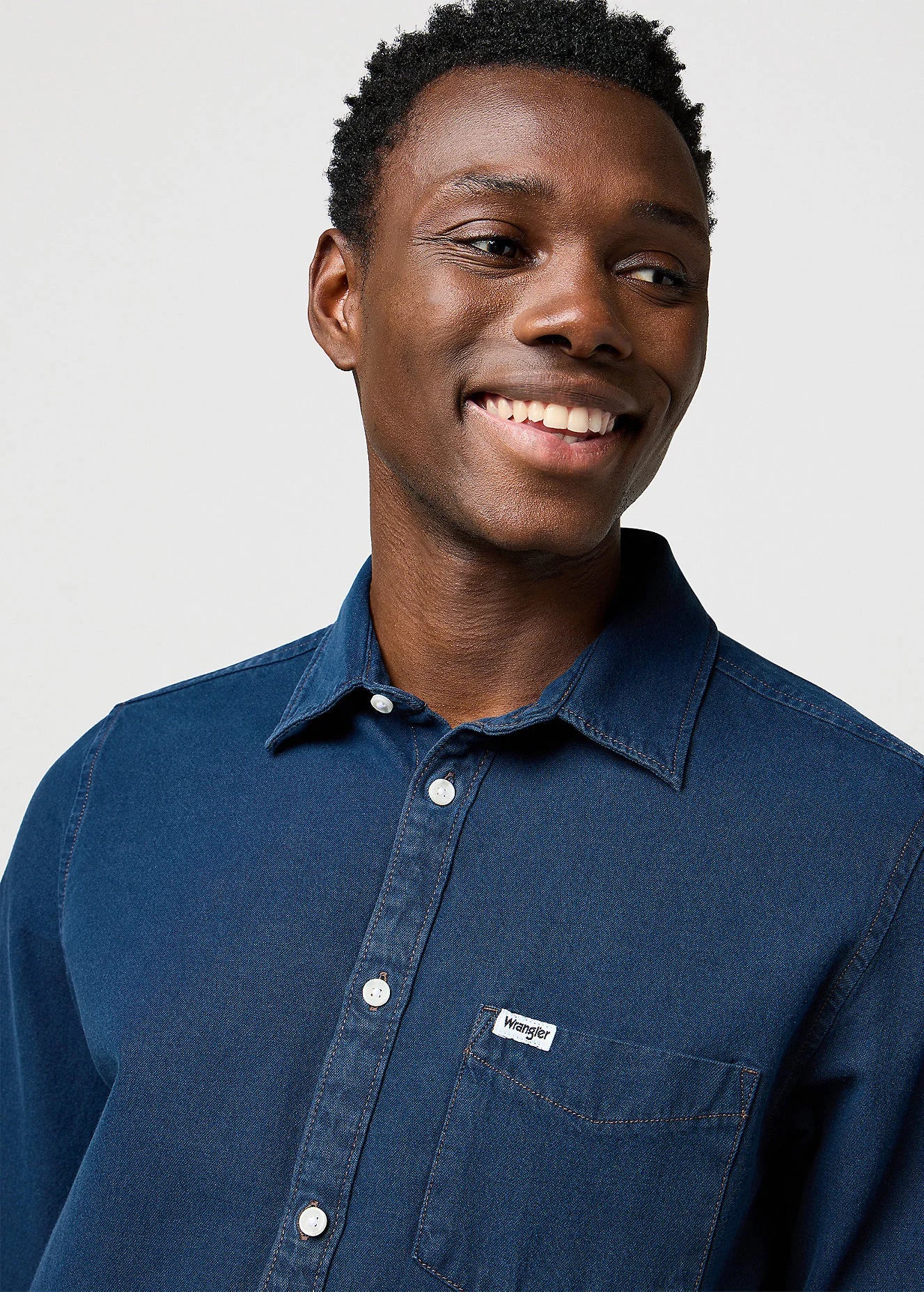 Męska Koszula Jeansowa Wrangler 1 Pkt Shirt Blue Oxide 112371548