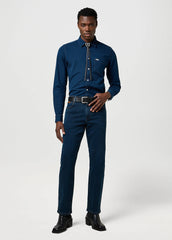 Męska Koszula Jeansowa Wrangler 1 Pkt Shirt Blue Oxide 112371548