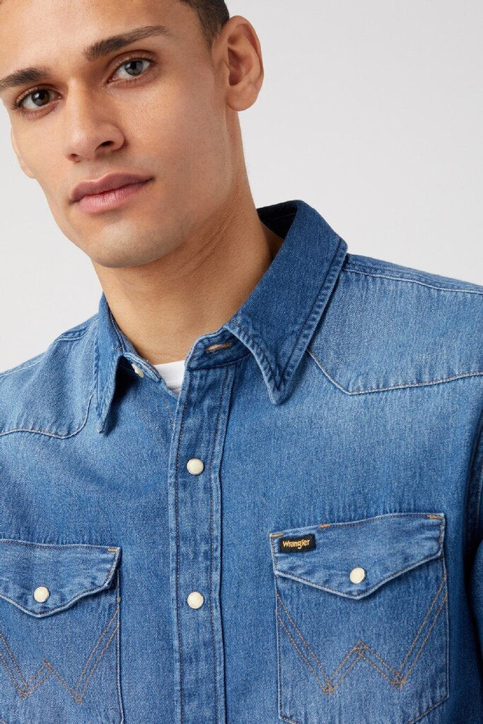 Męska Koszula Jeansowa Wrangler 27MW Icon Mid Stone 112341913