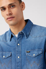 Męska Koszula Jeansowa Wrangler 27MW Icon Mid Stone 112341913