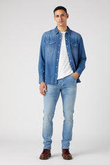 Męska Koszula Jeansowa Wrangler 27MW Icon Mid Stone 112341913