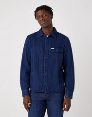 MĘSKA KOSZULA JEANSOWA WRANGLER LS OVERSHIRT DARK INDIGO W5J8N3X1E 112130194