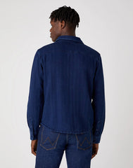 MĘSKA KOSZULA JEANSOWA WRANGLER LS OVERSHIRT DARK INDIGO W5J8N3X1E 112130194