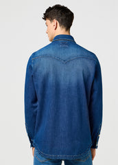 Meska Koszula Jeansowa Wrangler Overshirt Slatebound 112373187