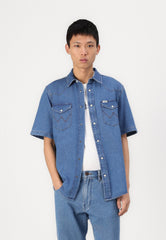 MĘSKA KOSZULA JEANSOWA WRANGLER SS WESTERN SHIRT COOL MEDIUM 112362372