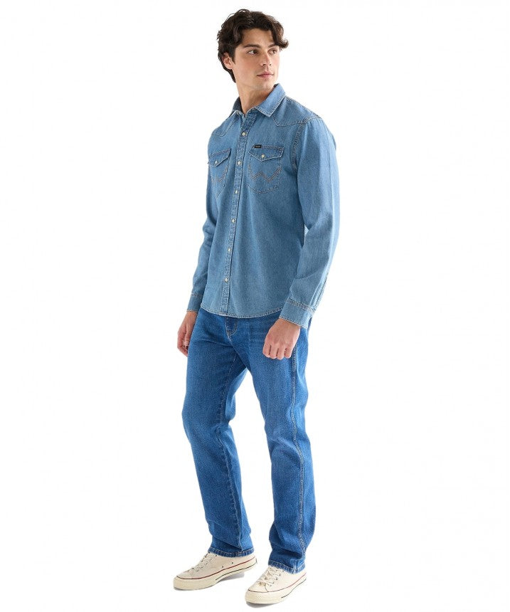 Męska Koszula Jeansowa Wrangler Western Shirt Lake 112378474