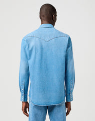 Męska Koszula Jeansowa Wrangler Western Shirt Mid Light Wash 112362744
