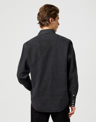 Męska Koszula Jeansowa Wrangler Western Shirt Rinse Black 112362906