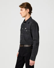 Męska Koszula Jeansowa Wrangler Western Shirt Rinse Black 112362906