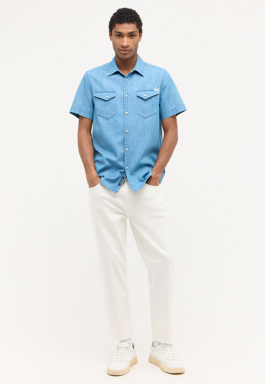 MĘSKA KOSZULA JENSOWA MUSTANG Eloy Denim Blue 1015234 5000 200