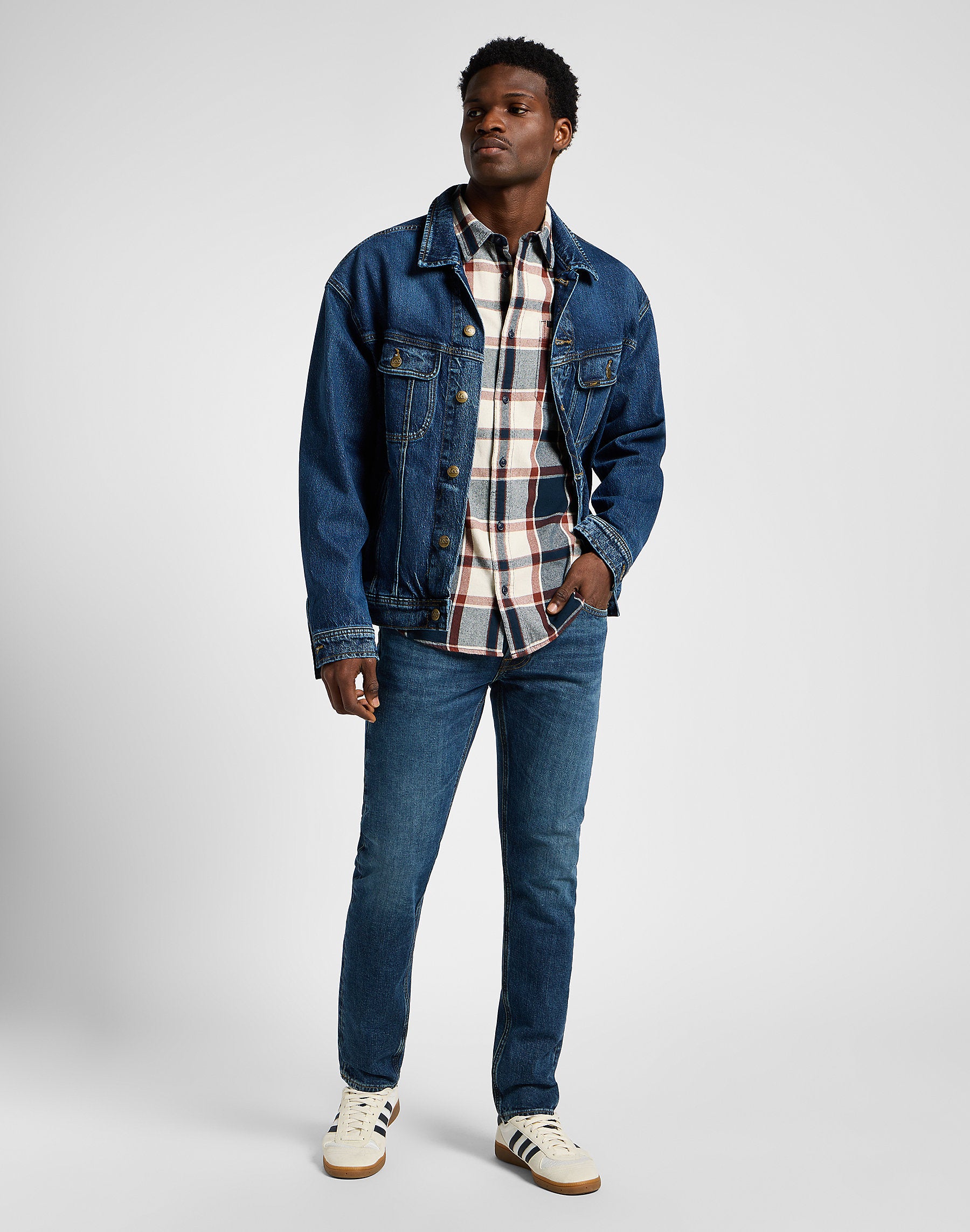 Męska Koszula Krata Lee Leesure Shirt Blue 112355726