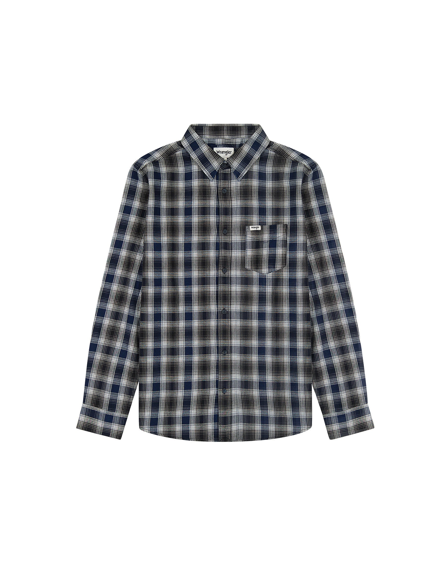 MĘSKA KOSZULA KRATA WRANGLER 1 PKT INDIGO SHIRT NAVY 112357226