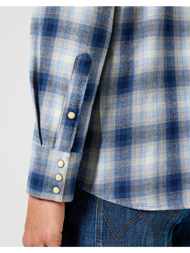 MĘSKA KOSZULA KRATA WRANGLER WESTERN SHIRT BLUE SHADOW 112357398
