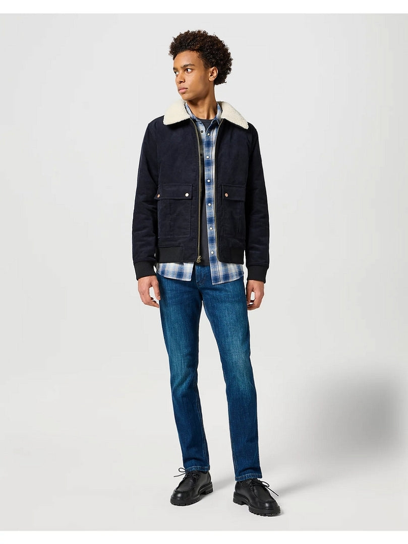 MĘSKA KOSZULA KRATA WRANGLER WESTERN SHIRT BLUE SHADOW 112357398