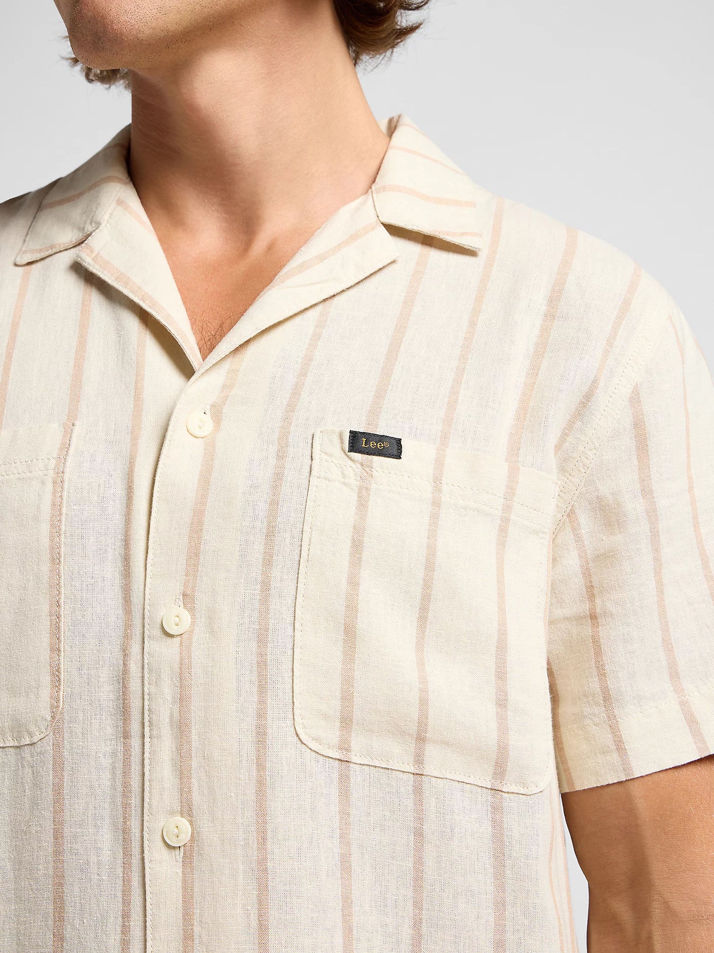 Meska Koszula Lee 2 Pkt Camp Shirt Soy Bean 112363920