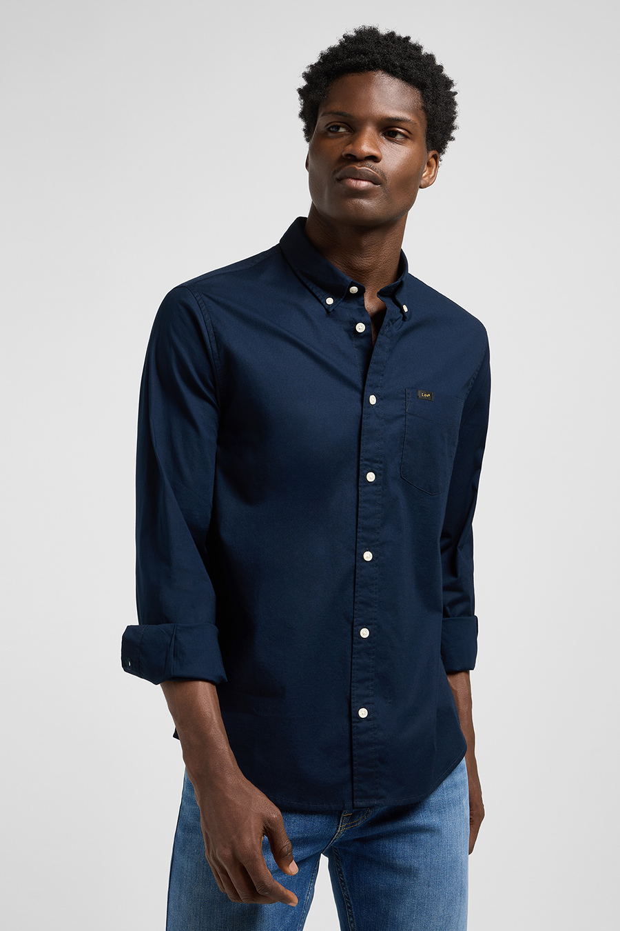 MĘSKA KOSZULA LEE BUTTON DOWN RIVET NAVY 112370461
