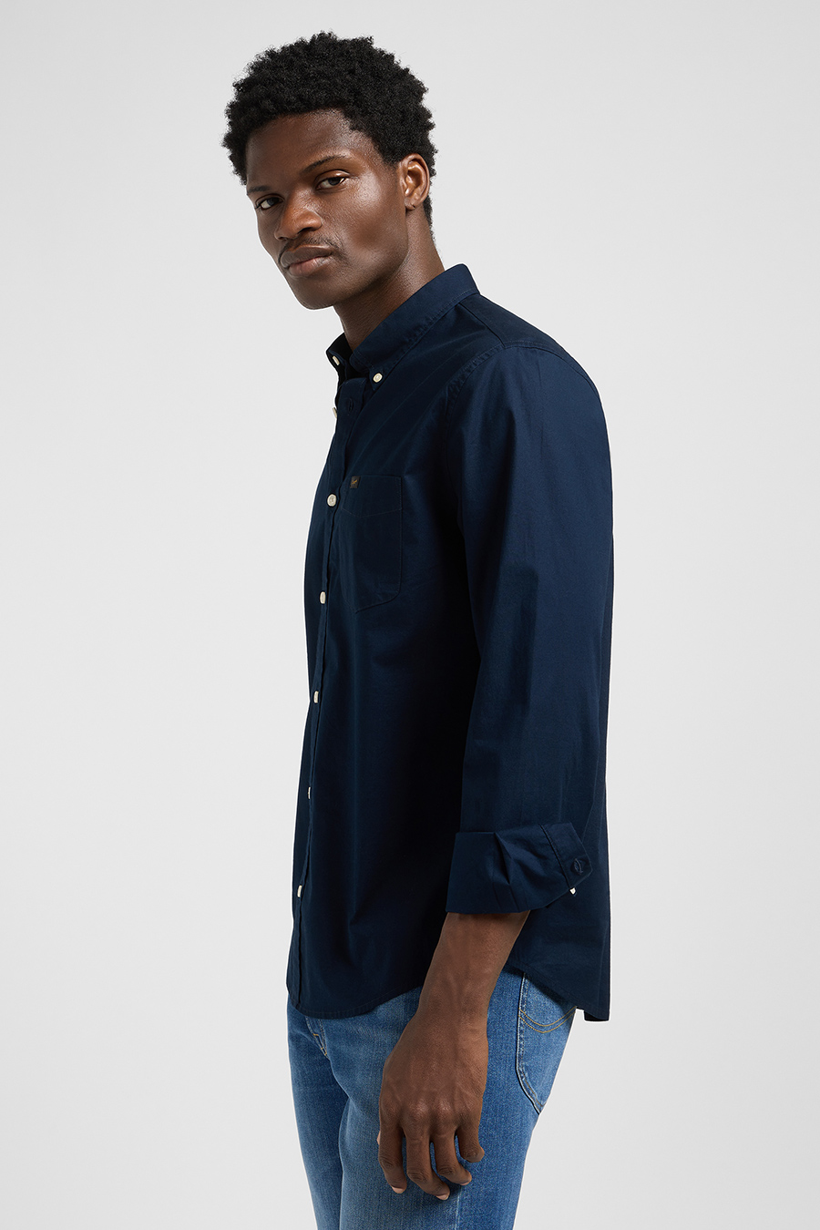 MĘSKA KOSZULA LEE BUTTON DOWN RIVET NAVY 112370461