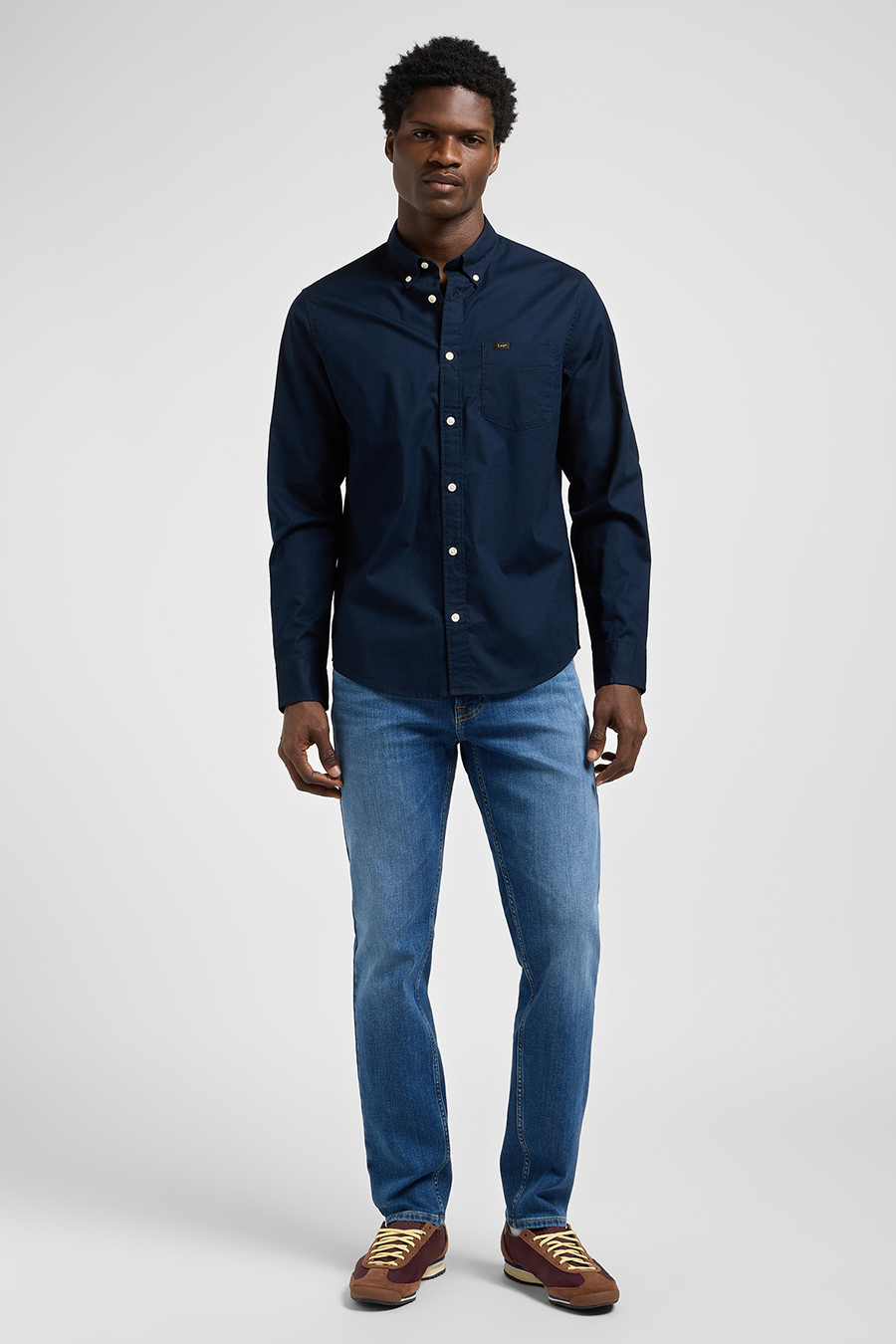 MĘSKA KOSZULA LEE BUTTON DOWN RIVET NAVY 112370461