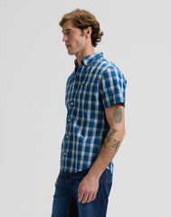 MESKA KOSZULA LEE BUTTON DOWN SS DEEP SEA PLAID 112376549