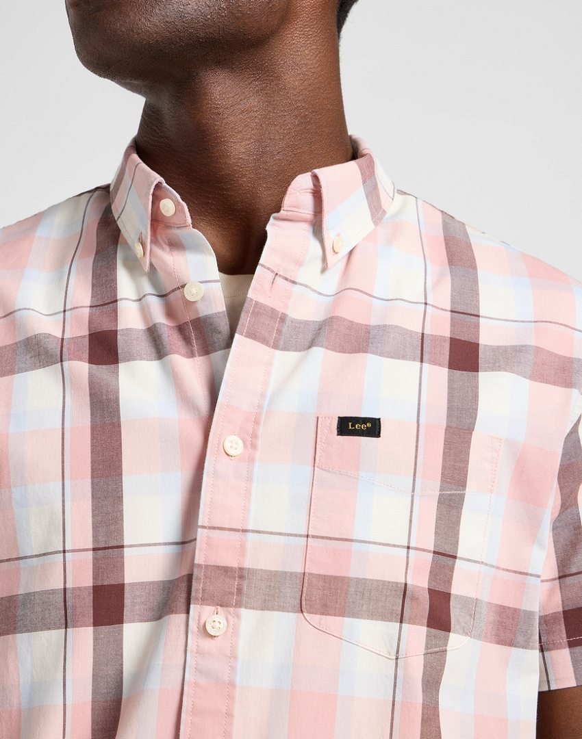 MĘSKA KOSZULA LEE BUTTON DOWN SS ROSA AURORA PLAI 112363689