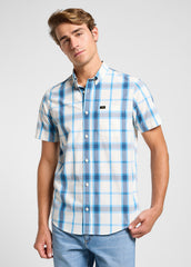 MESKA KOSZULA LEE BUTTON DOWN SS STREAM ECRU PLAI 112363688