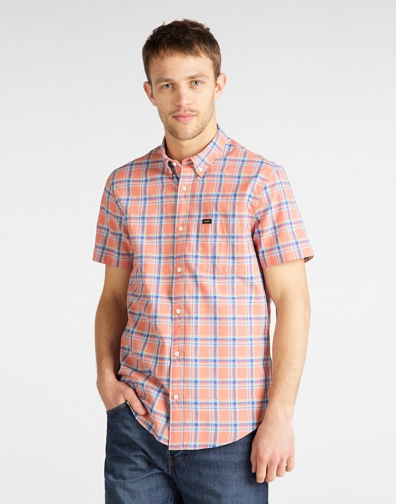 MĘSKA KOSZULA LEE LEE BUTTON DOWN SS PAPRIKA L886DGNI 112123619