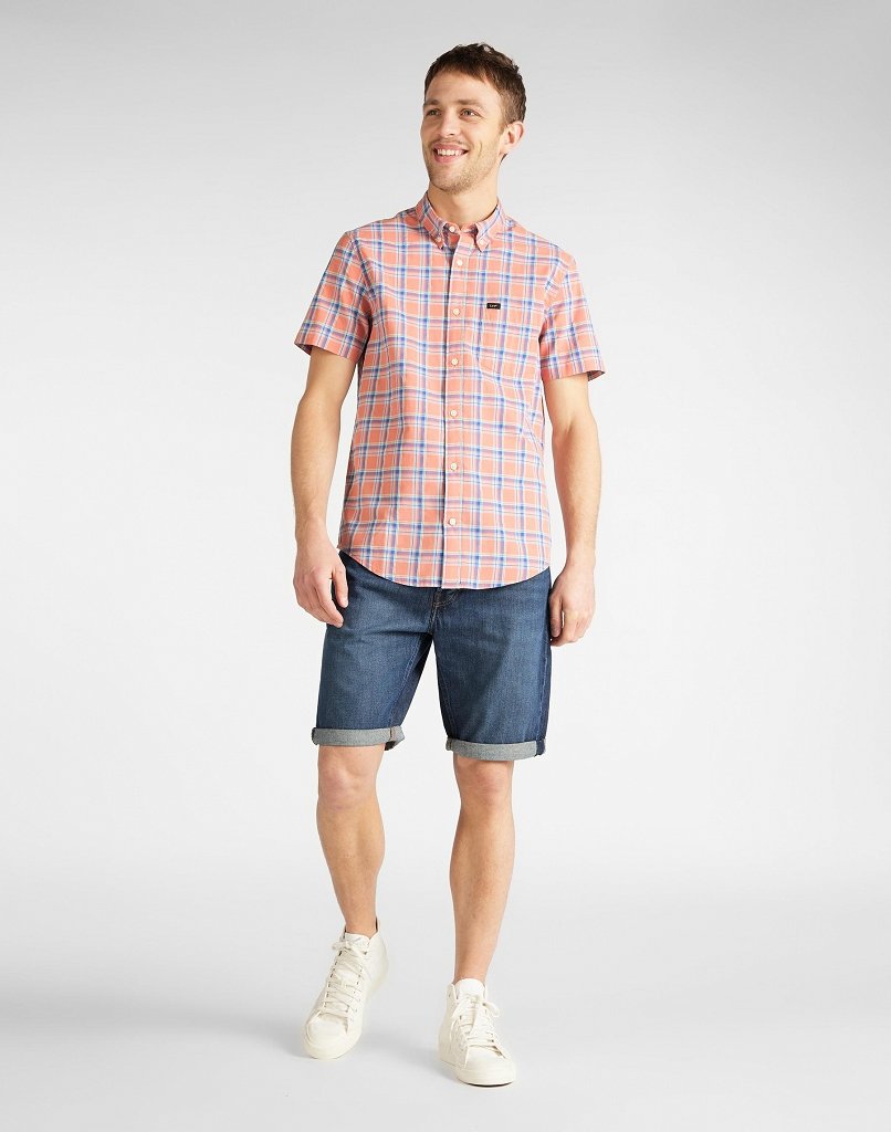 MĘSKA KOSZULA LEE LEE BUTTON DOWN SS PAPRIKA L886DGNI 112123619