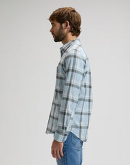 MESKA KOSZULA LEE LEESURE SHIRT CONCRETE GRAY PLAID 112376583