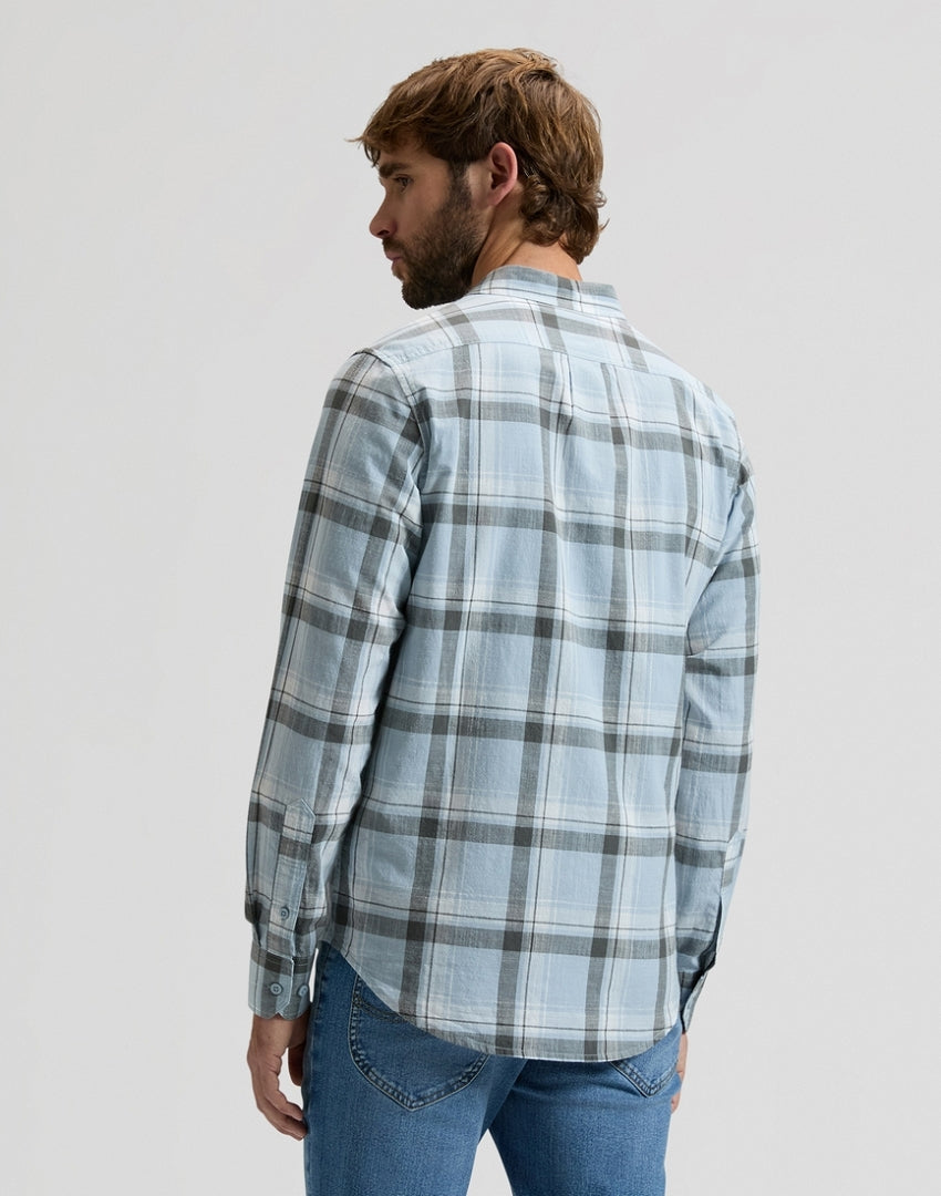 MESKA KOSZULA LEE LEESURE SHIRT CONCRETE GRAY PLAID 112376583