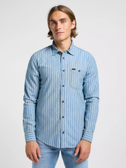 MĘSKA KOSZULA LEE LEESURE SHIRT INDIGO DOBBY 112364202