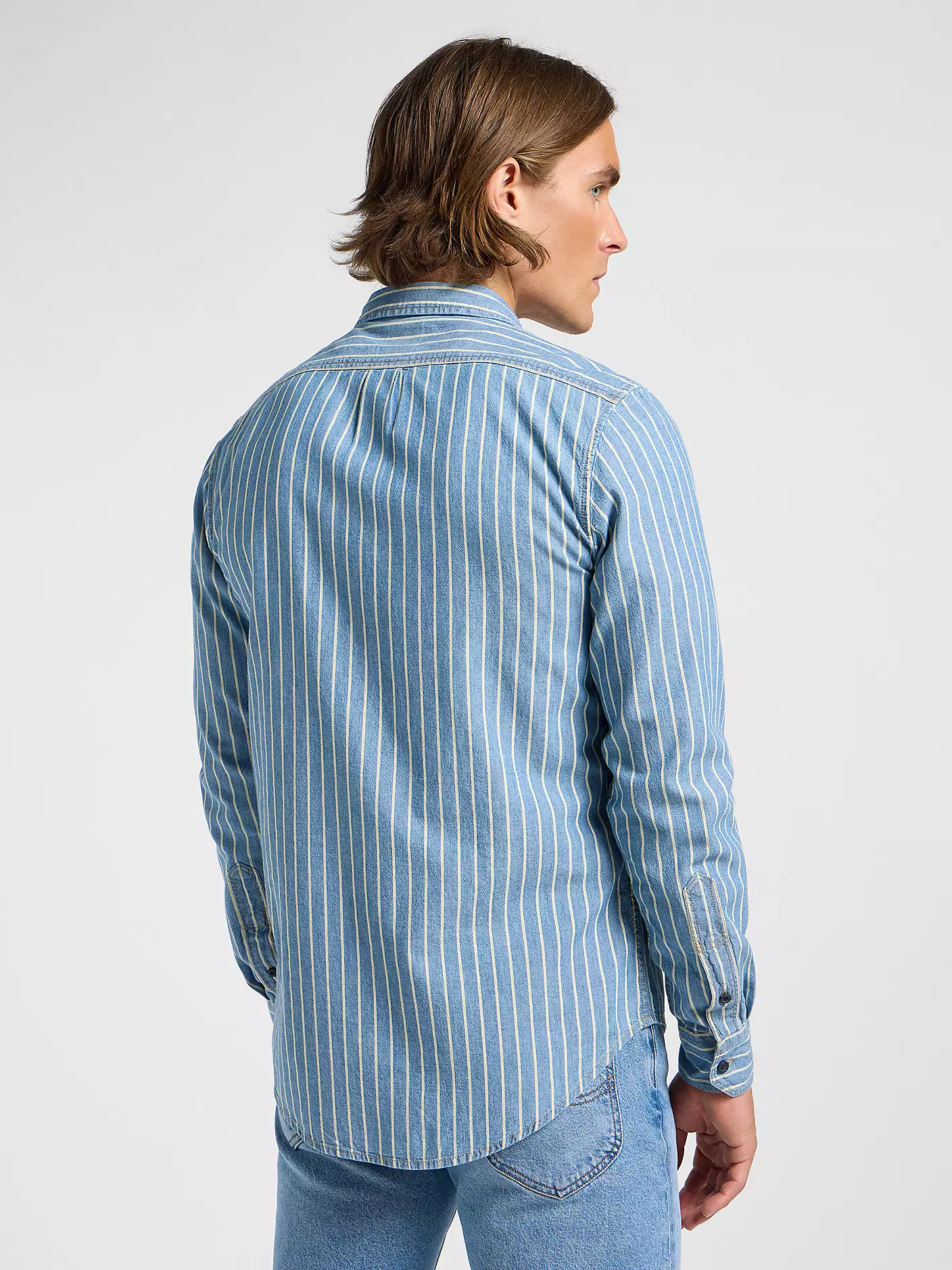 MĘSKA KOSZULA LEE LEESURE SHIRT INDIGO DOBBY 112364202