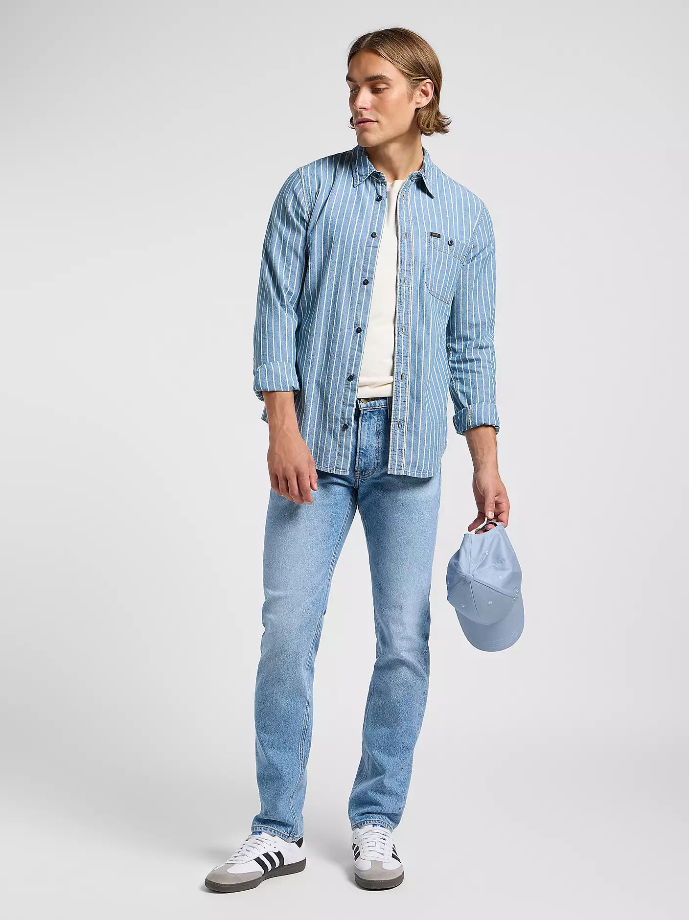 MĘSKA KOSZULA LEE LEESURE SHIRT INDIGO DOBBY 112364202