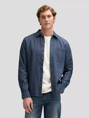 MĘSKA KOSZULA LEE LEESURE SHIRT INDIGO RAILROAD TEXTU 112376569