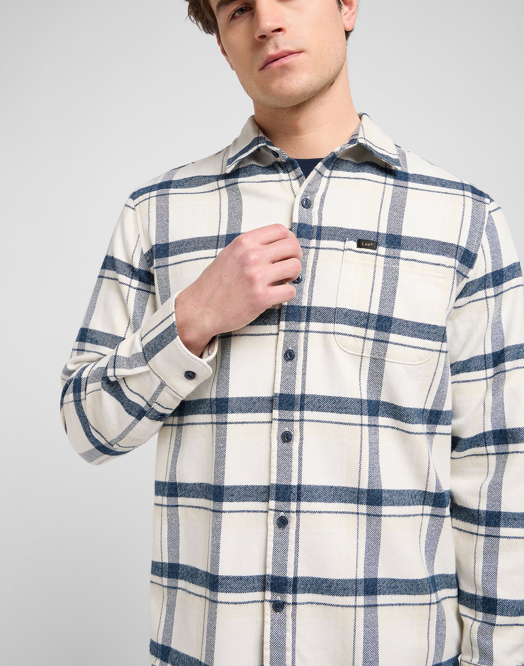 Męska Koszula Lee Mercantile Shirt Vintage Ecru Jaspe Plaid 112370571