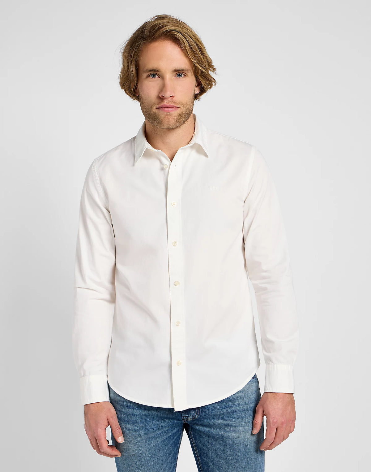 MESKA KOSZULA  LEE PATCH SHIRT BRIGHT WHITE 112333654